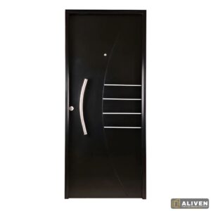 Puerta Inyectada Negra Curva Barral 80x200 Der Pavir