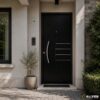 Puerta Inyectada Negra Curva Barral 80x200 Der Pavir